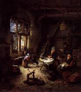 Adriaen van ostade Peasant Family in a Cottage Interior oil